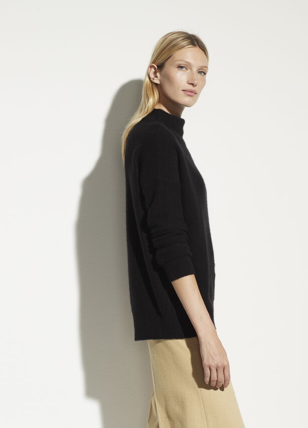 Vince Boiled Cashmere Funnel Neck Pullover