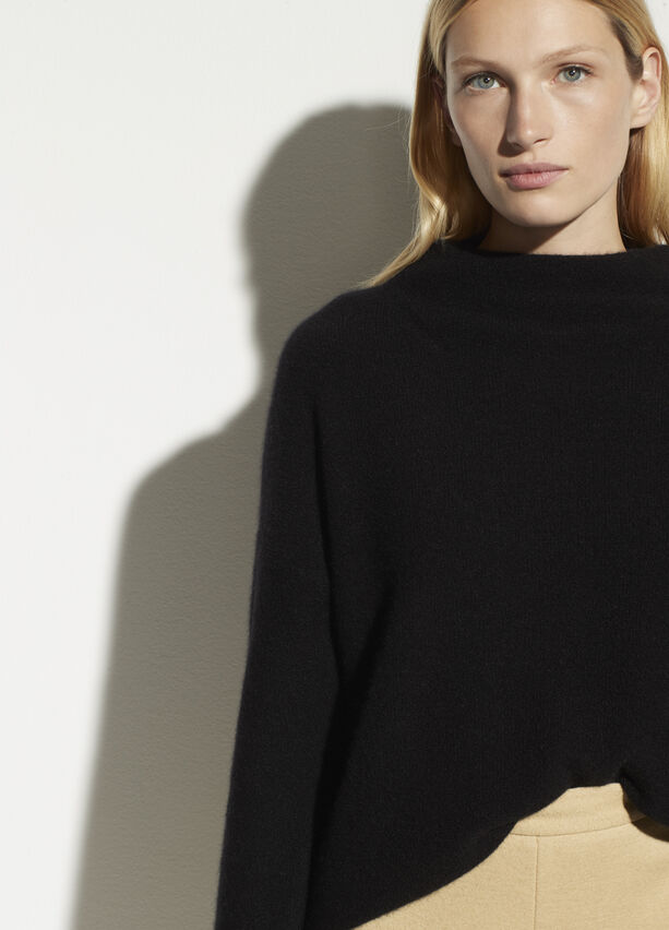 Vince Boiled Cashmere Funnel Neck Pullover