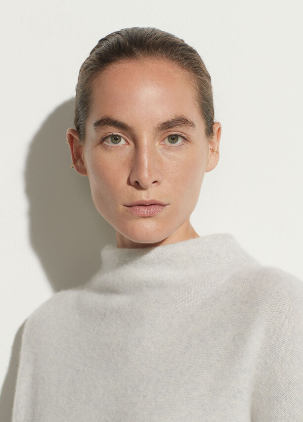 Vince Boiled Cashmere Funnel Neck Pullover