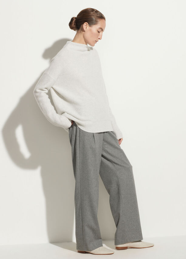 Vince Boiled Cashmere Funnel Neck Pullover