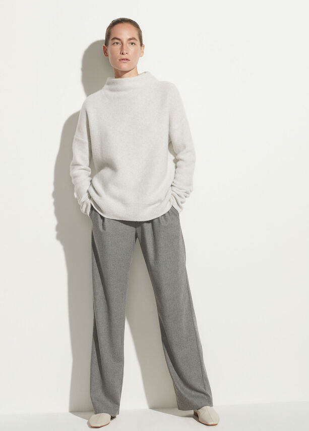 Vince Boiled Cashmere Funnel Neck Pullover