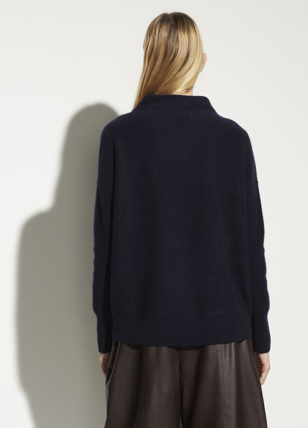 Vince Boiled Cashmere Funnel Neck Pullover