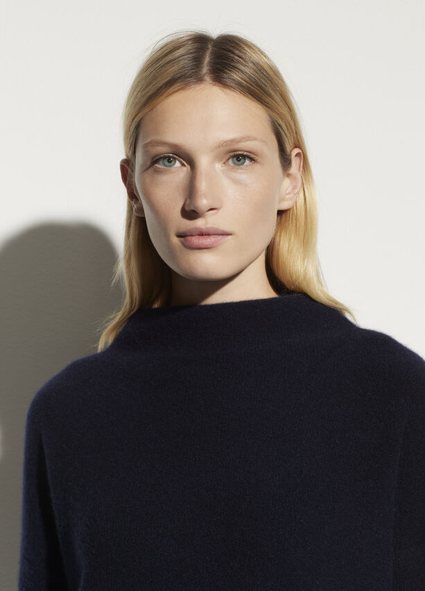 Vince Boiled Cashmere Funnel Neck Pullover