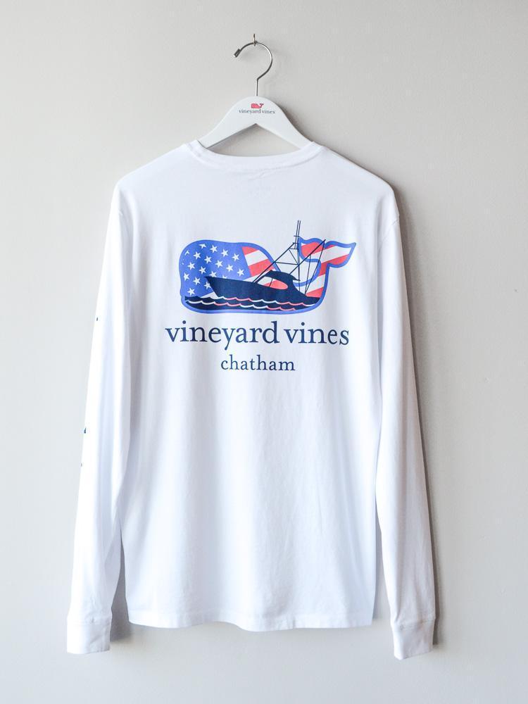 Vineyard Vines Cape Cod Flag Scene Long Sleeve Tee Chatham / M